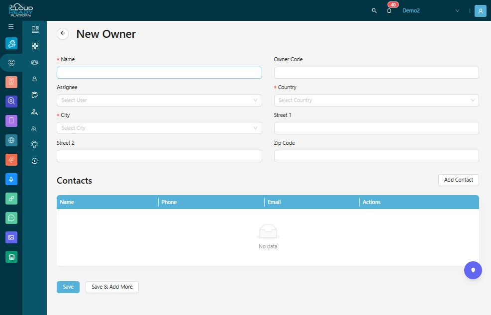 Enter Owner's "Name"