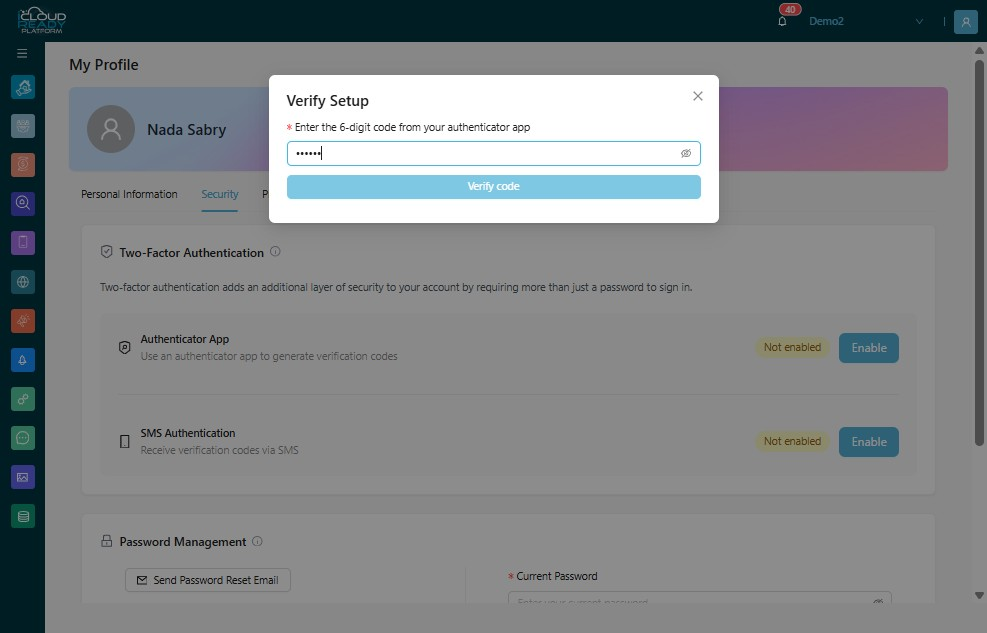 Click "Verify code"
