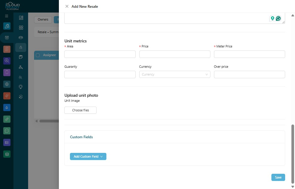 You can optionally Upload "Unit Image" by Clicking "Choose file"